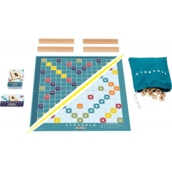 Mattel JGR62 - Scrabble Original 2in1 Holz mit Team Variante