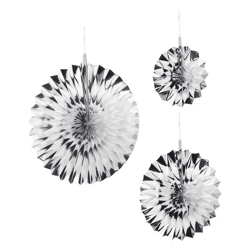 Paper decoration to hang , set of 3 , silver