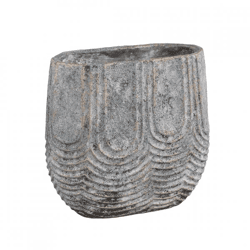 PTMD Blumentopf Rexin oval grau M 30 cm