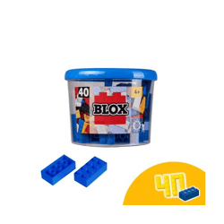Simba 104118881 - Blox 40 blue 8-piece building blocks in a tin (Androni)