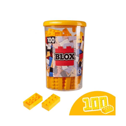 Simba 104118898 - Blox 100 yellow 8-piece building blocks in a tin (Androni)