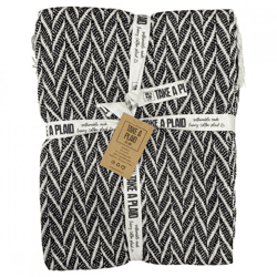 Take a Plaid 22 recycelte Baumwolle schwarz 125 x 150 cm