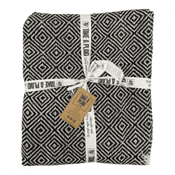 Take a Plaid 25 recycelte Baumwolle schwarz 125 x 150 cm