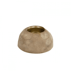 Teelichthalter Tiffany beige/gold 9 cm
