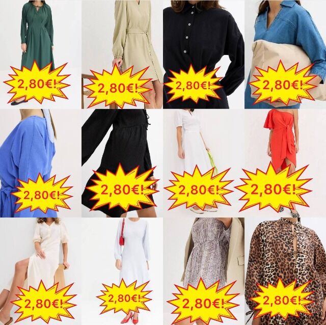 2,80 €/Stk. - Stock-Kleider-Mix Kategorie A, Größen 32-54, Sommer/Herbst/Frühjahr, ab 20 Stk., Lager Deutschland
