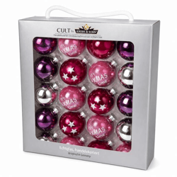 Kerstballen Xmas glas 6 cm 20 stuks