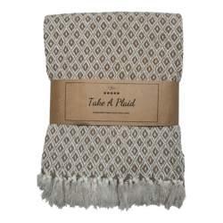 Take a Plaid 56 recycelte Baumwolle beige 130 x 180 cm