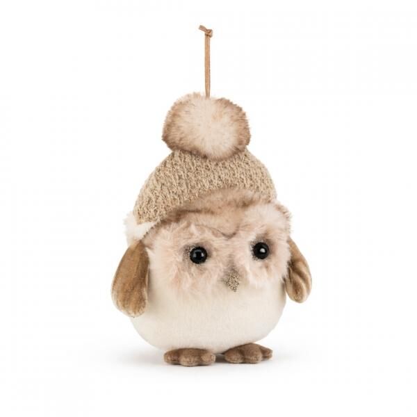 J-Line Weihnachtsaufhänger Eule beige/braun 17 cm