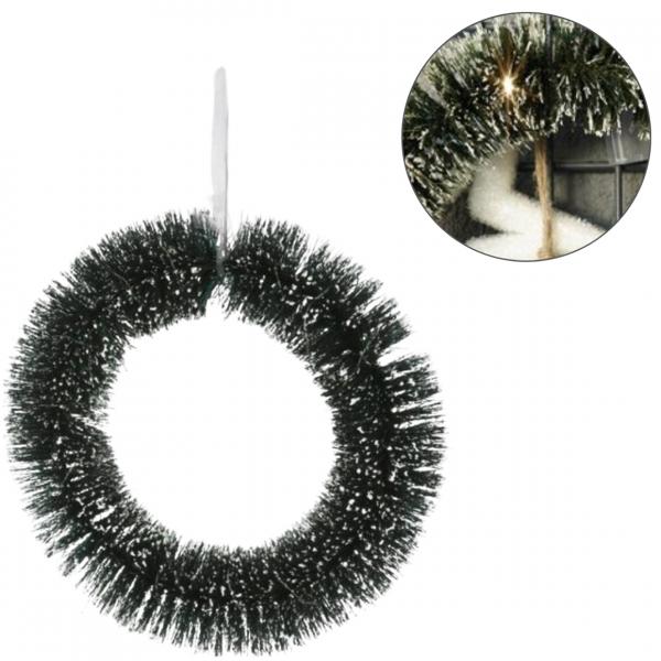 Christmas wreath LED on battery snow 40 cm
