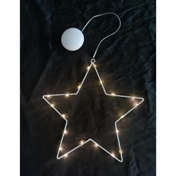 Lex Stern mit batteriebetriebenen LED-Leuchten weiß 30 cm