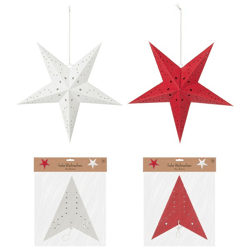 Paper star 5 points, L, 2/s, 70cm d