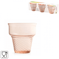 Pasabahce Eiscreme Coupe Glas rosa 245 ml Satz von 3