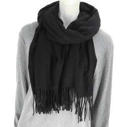 Pashmina Schal Uni Schwarz
