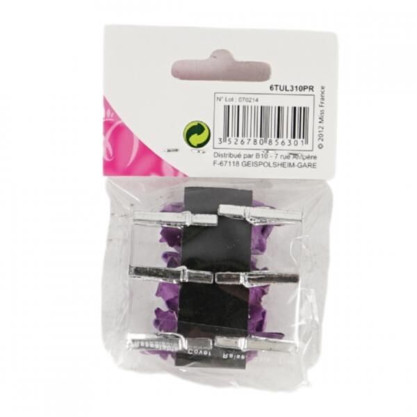 Peg mit Blume lila 2,5 cm Satz von 6