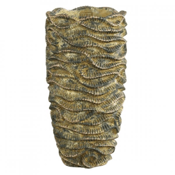 PTMD flower pot Waves brown high L 37 cm