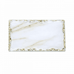 PTMD Exklusive Fliese 1 M2 Glas weiß/goldener Rand 7,5 x 15 cm 88 Stück