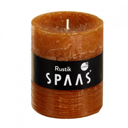 (R) Spaas Stumpenkerze rustikal zimtbraun 7 x 8 cm
