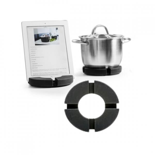 Sagaform Tablettenhalter cook n read in Geschenkbox grau 17,5 cm