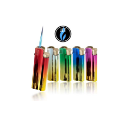 Shiny Rainbow - ALPHA Metal Jet Lighter Assortment - 25 piece display