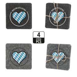 Coaster felt Heimatliebe set of 4 2/s