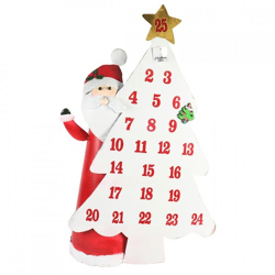Weihnachtsmann Weihnachtsbaum Adventskalender Metall 70 cm