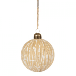 Wilko Weihnachtskugel Nordic Wood Glas beige 8 cm