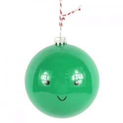 Wilko Weihnachtskugel Smiley ha-pea grün 8 cm 4 Stück