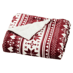 Blanket, red / white, approx. 125x150 cm