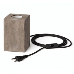 Annas Collection Tischlampe E27 Holz grau 15 cm
