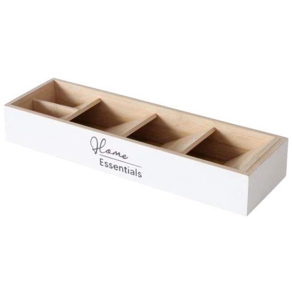Aufbewahrungsbox mit Fächern weiß 40 cm