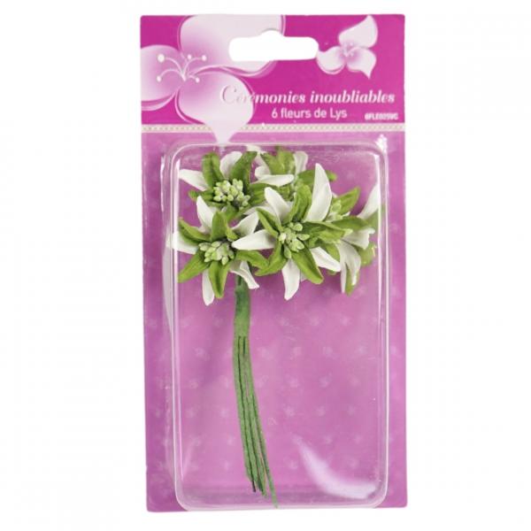 Dekoration Blume grün 13 cm Satz von 6