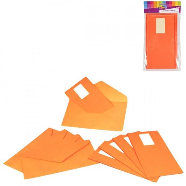 Einladungskarten und Umschläge orange 5 Stück.
