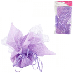 Geschenkverpakking tule paars 6 stuks
