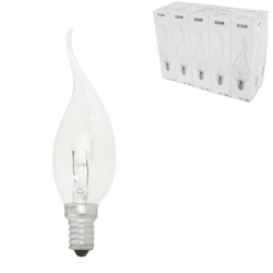 Glühbirne Kerze transparent E14 230V 15W
