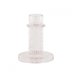 Housevitamin kandelaar Twist glas roze 10 cm