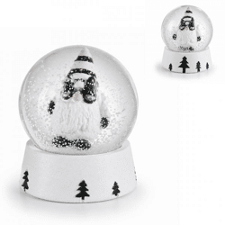 J-Line Schneekugel Santa schwarz/weiß 8,5 cm 2 Stück sortiert