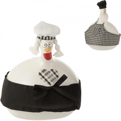 J-Line Skulptur Huhn Chef 22 cm 2 sortiert