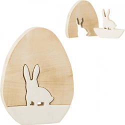 J-Line Statue Kaninchen Eiweiß 18,5 cm
