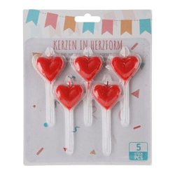 Kerze Herz, rot