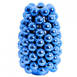 Light & Living Vase Biyang metallisch blau 28 cm