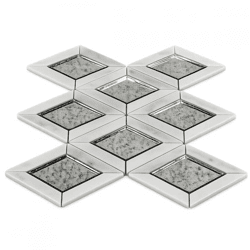 PTMD Exklusive Mosaikfliese Marmor/Silber Spiegel 30 x 33 cm Satz von 10