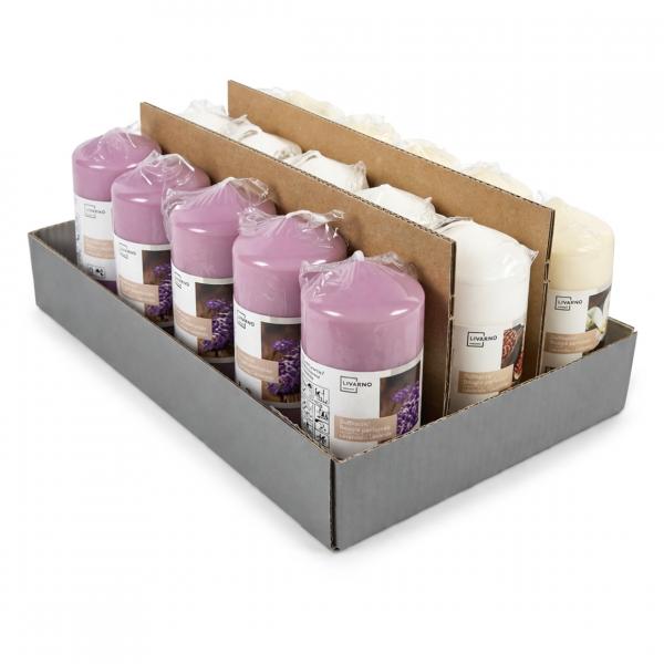 (R) Scented candles tray 5.8 x 11.8 cm set of 15