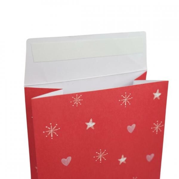 (R) Geschenktüten rot/weiß 22,5 cm 6er Set