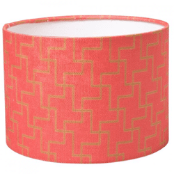 (R) Lampenschirm Jacquard rosa Zylinder 24,5 x 17,5 cm