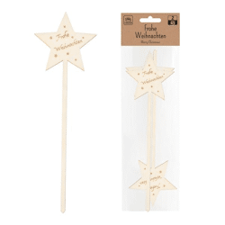 Star plug Merry Christmas, set of 2, natural, approx. 25cmH