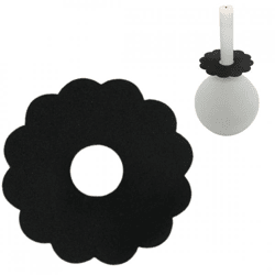 Stjernsund Kerzenring Loua Blume schwarz matt 9,3 cm