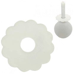 Stjernsund Kerzenring Loua Blume weiß glänzend 9,3 cm