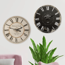 Wanduhr rund Nostalgie Holz, 2/s, gr.45cm