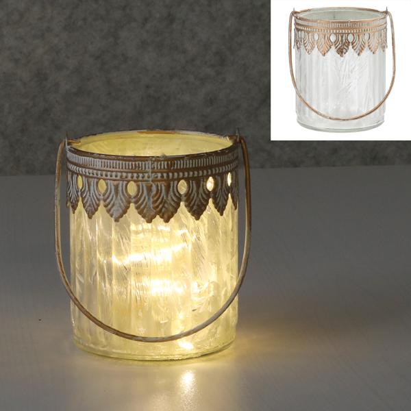 Lantern Oriental, frosted, straight, small, approx.11cmH