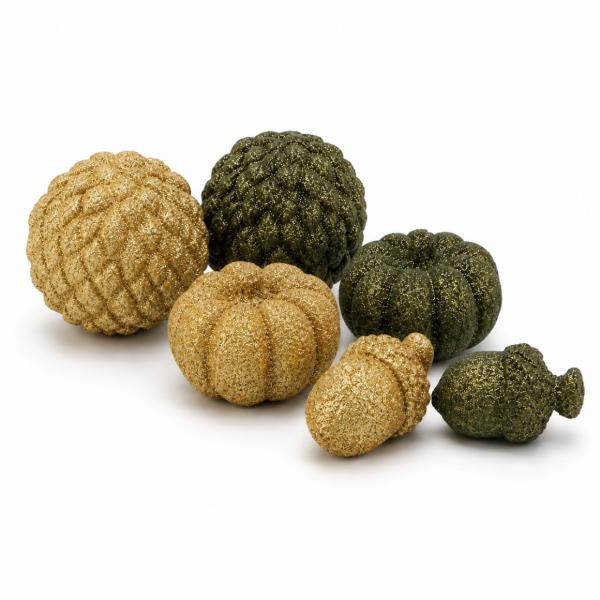 Statue Jingle Herbst olivgrün/gold 7 cm 6fach sortiert